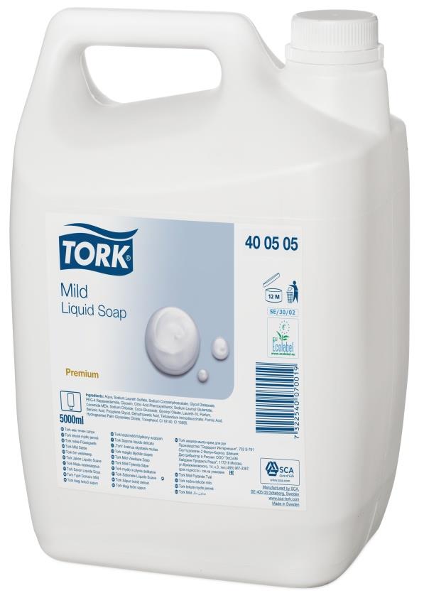 1531155 Tork 400505 Tork mild parfymert flytende s&#229;pe h&#229;ndva 5L